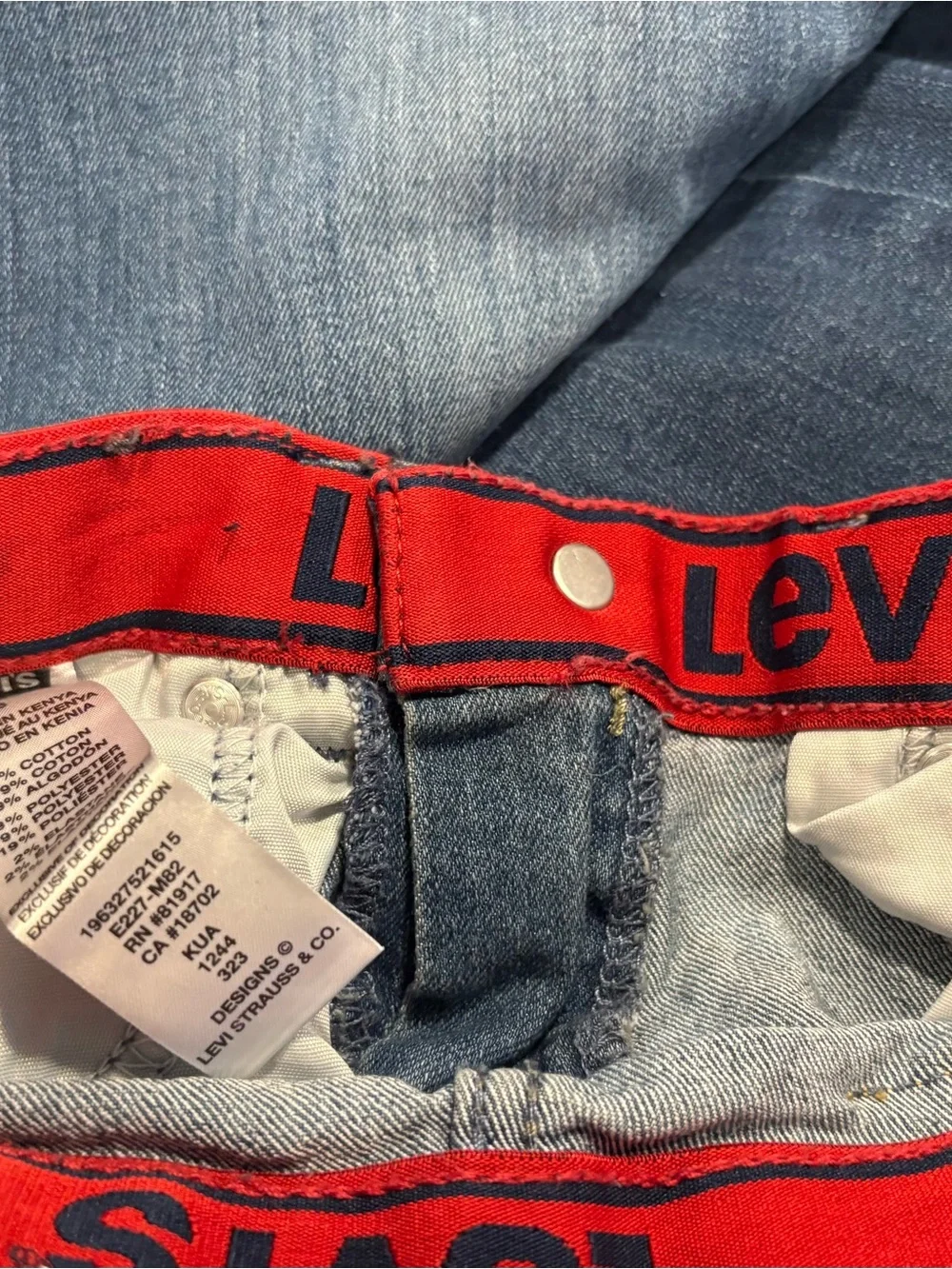 Boys Levi's Light Blue Kids Straight Leg Jeans size 6